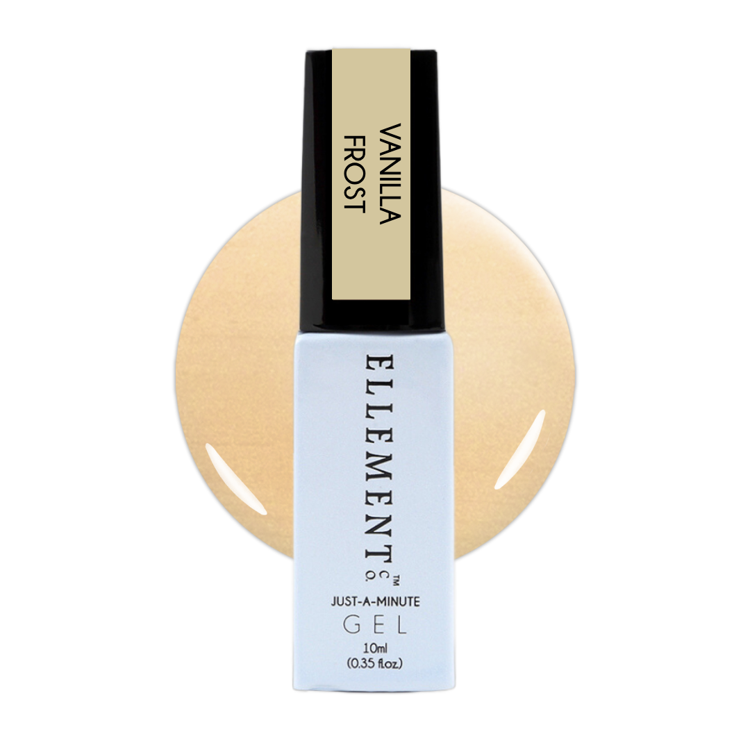 Vanilla Frost Gel Polish – Creamy Ivory with Metallic Shimmer, Streak-Free Brush, Long-Lasting, Versatile