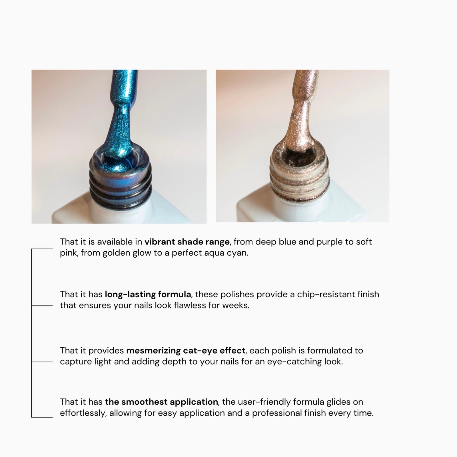 Nudessence Cat Eye Gel Polish – Dull Nude Brown with Gold Tints, Magnetic Multi-Dimensional Nail Art, Long-Lasting Gel