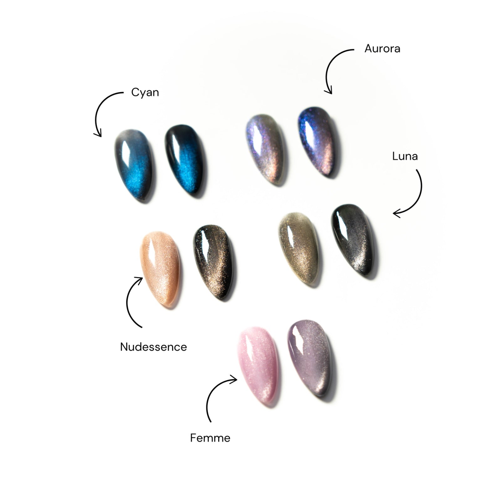 Luna Cat Eye Gel Polish – Copper-Brown with Silver Tint, Magnetic 3D Effect, Long-Lasting & Shiny