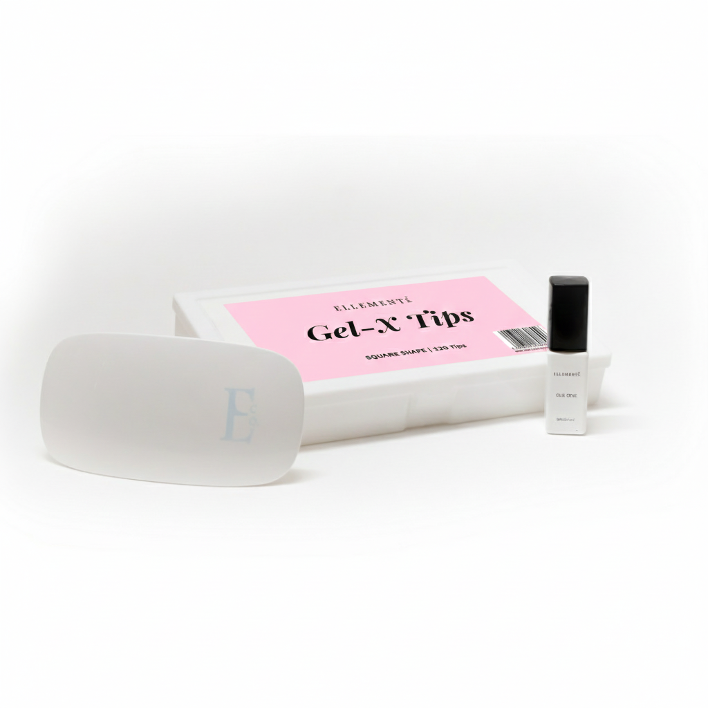 ellement_co._gel_x_tip_square_shape_120 tips glue gel and led lamp