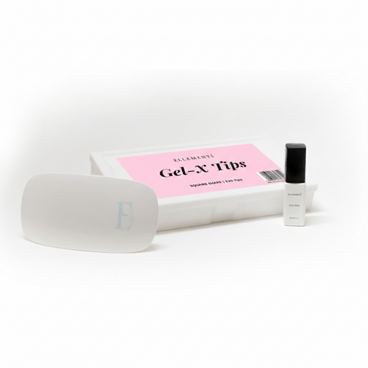 ellement_co._gel_x_tip_square_shape_120 tips glue gel and led lamp
