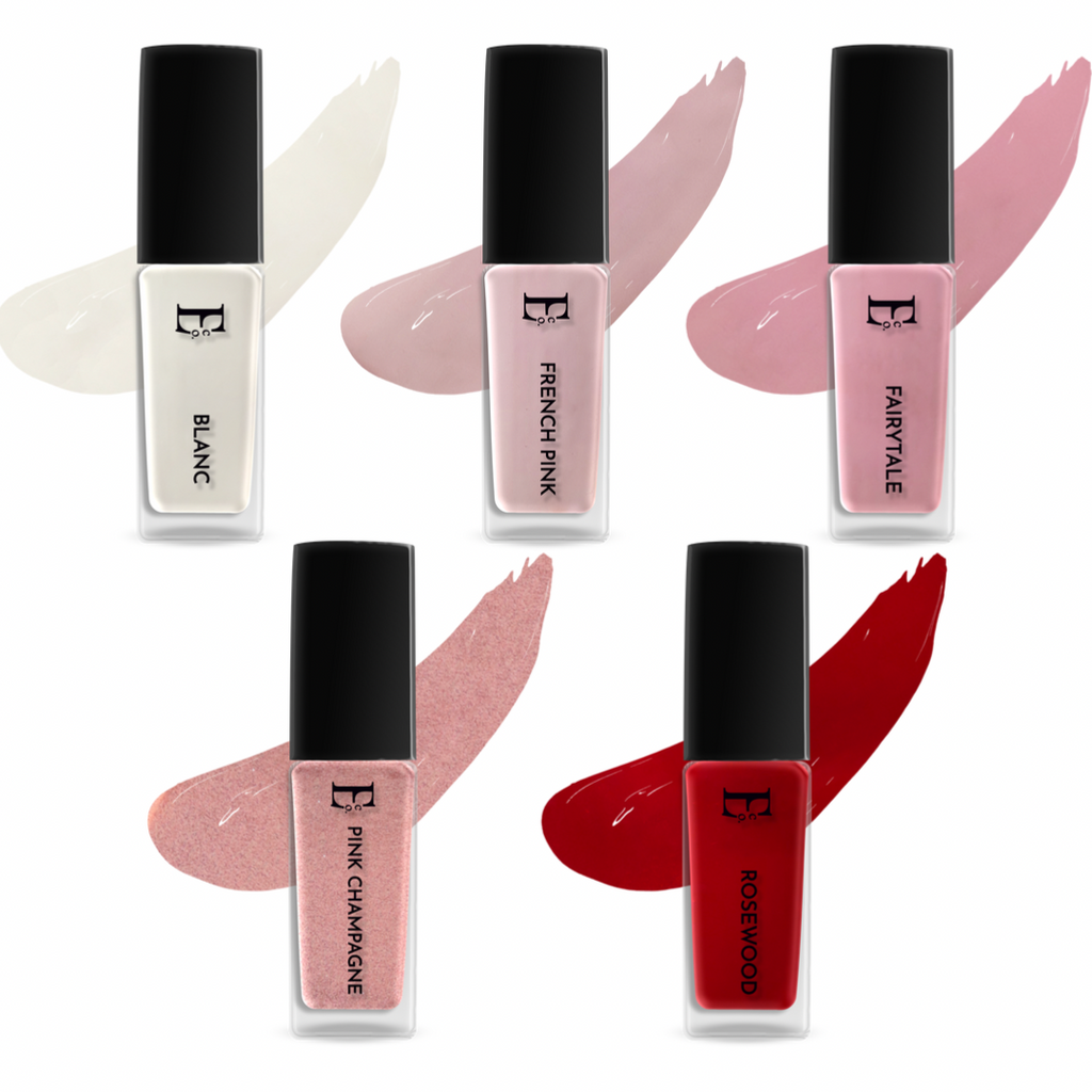 The Love Palette Nail Polish Set | White, Pink, Red, Rose Gold | Long-Lasting Nail Polish | Ellement Co.