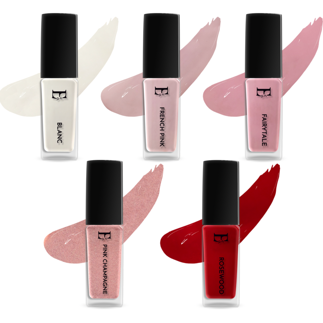 The Love Palette Nail Polish Set | White, Pink, Red, Rose Gold | Long-Lasting Nail Polish | Ellement Co.