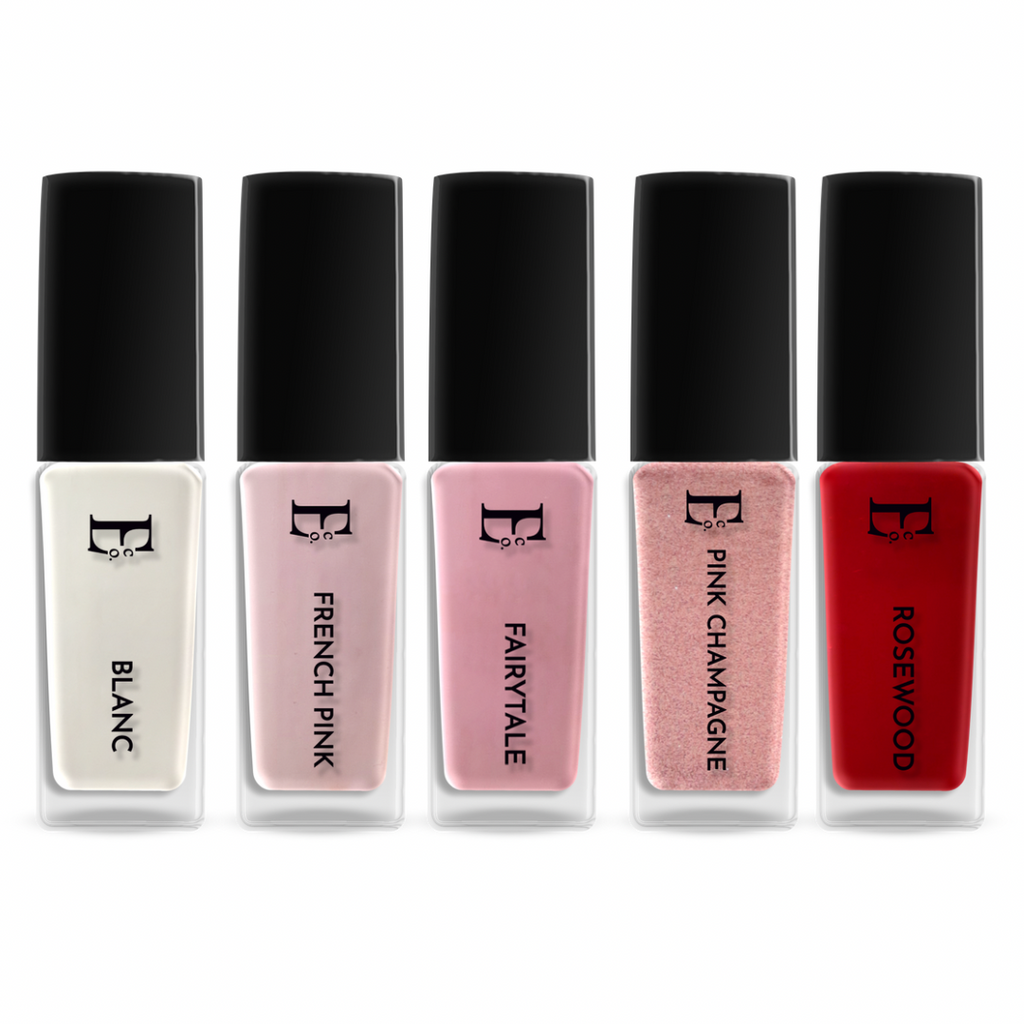 The Love Palette Nail Polish Set | White, Pink, Red, Rose Gold | Long-Lasting Nail Polish | Ellement Co.