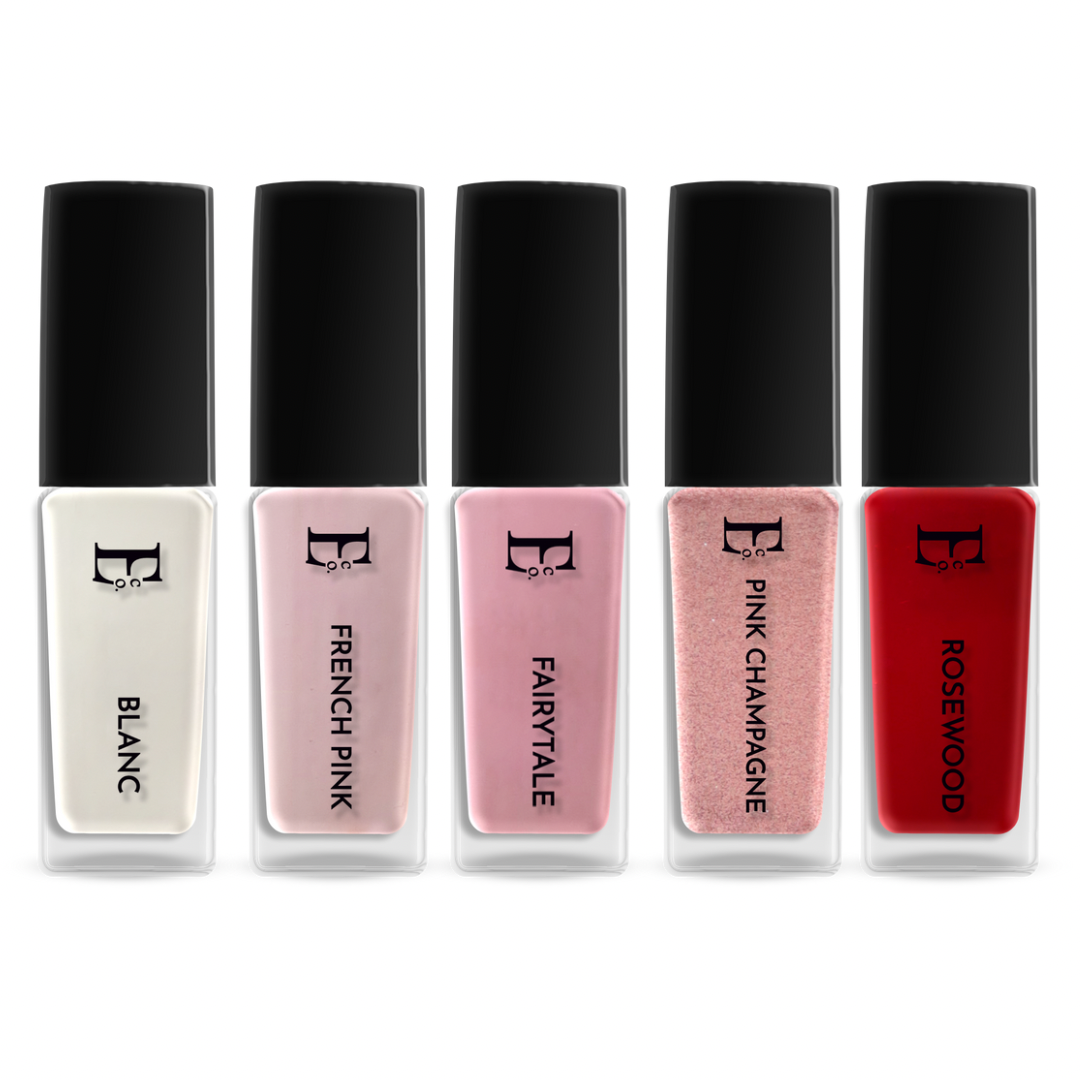 The Love Palette Nail Polish Set | White, Pink, Red, Rose Gold | Long-Lasting Nail Polish | Ellement Co.